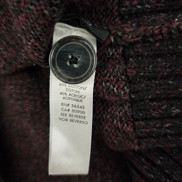 💥Calvin Klein Knit Long Sleeve V Neck Cut Out Brown Cardigan Sweater - Picture 8 of 8